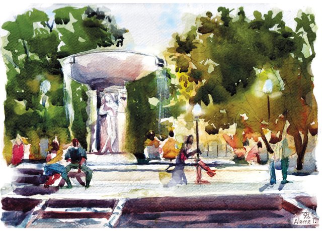 DupontCircle_Fountain at night